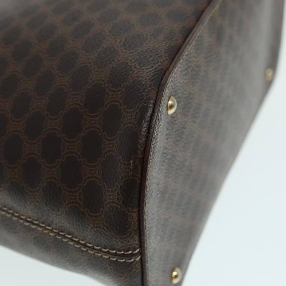 CELINE Macadam Canvas Hand Bag PVC Leather Brown Gold Auth 87042 - Picture 9 of 16